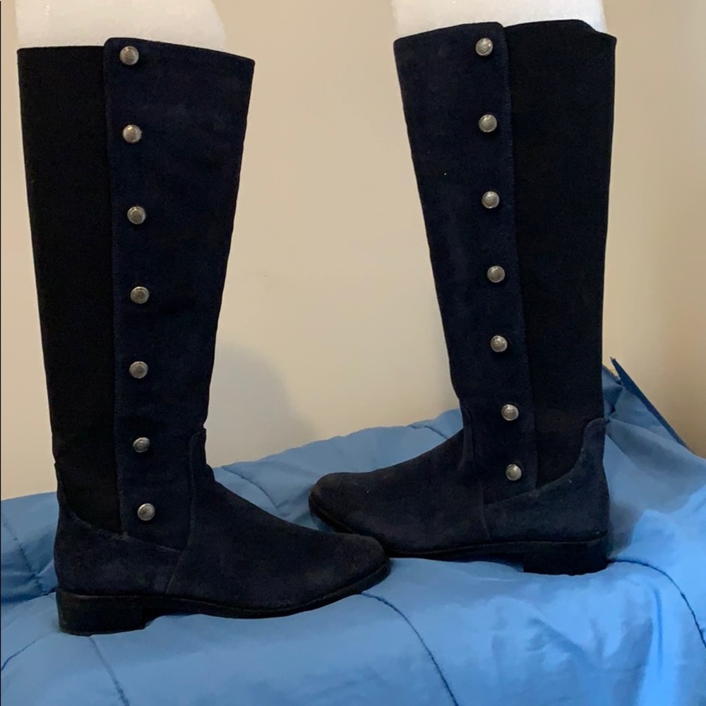 Dark Navy/Black Calf high Boots.